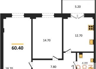 Продаю двухкомнатную квартиру, 60.4 м2, Воронежская область, Цимлянская улица, 10Г