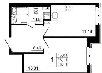 Продается однокомнатная квартира, 36.1 м2, городской посёлок Янино-1, Заводская улица, 18к2