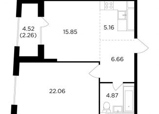 Продается 1-ком. квартира, 51.5 м2, Москва, улица Петра Алексеева, 14, ЖК Кутузов Град 2