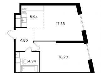 Продажа 1-ком. квартиры, 51.5 м2, Москва, улица Петра Алексеева, 14