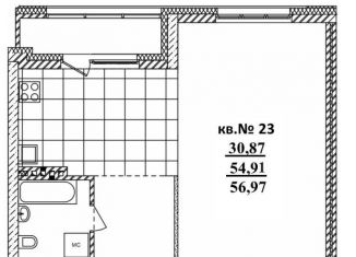 Квартира на продажу студия, 57 м2, Новосибирск, Садовая улица, 17