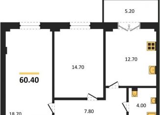 Продаю 2-ком. квартиру, 60.4 м2, Воронеж, Цимлянская улица, 10Г