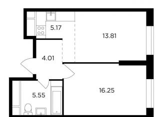 Продажа однокомнатной квартиры, 44.8 м2, Москва, улица Петра Алексеева, 14