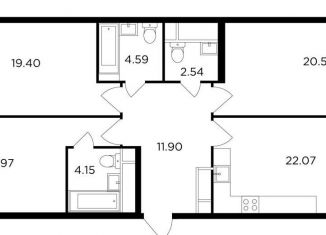 Продажа 3-комнатной квартиры, 103.2 м2, Москва, улица Петра Алексеева, 14