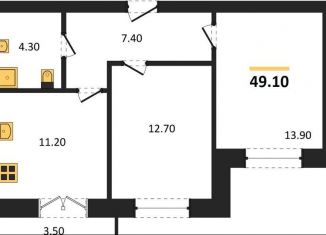 Продается 2-комнатная квартира, 49.1 м2, Воронежская область, Цимлянская улица, 10Г