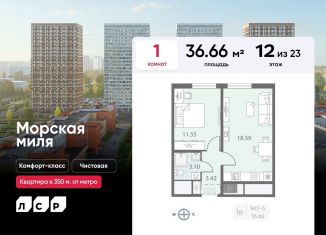 Продается однокомнатная квартира, 36.7 м2, Санкт-Петербург, метро Автово