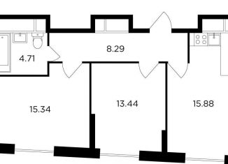 Продажа 2-ком. квартиры, 57.7 м2, Москва, улица Петра Алексеева, 14