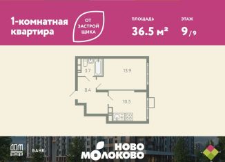 Продается 1-комнатная квартира, 36.5 м2, село Молоково, жилой комплекс Ново-Молоково, 13