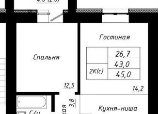 Продам 2-ком. квартиру, 45 м2, Барнаул, Павловский тракт, 196Ак2