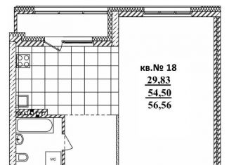 Продам квартиру студию, 56.6 м2, Новосибирская область, Садовая улица, 17