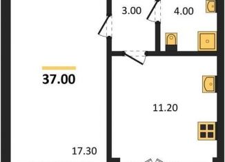 Однокомнатная квартира на продажу, 37 м2, Воронежская область, Цимлянская улица, 10Г