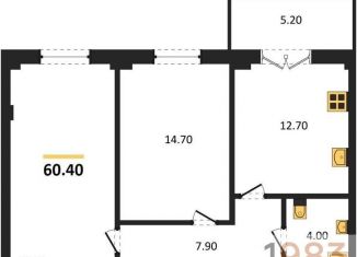 Продам 2-ком. квартиру, 60.4 м2, Воронежская область, Цимлянская улица, 10Г