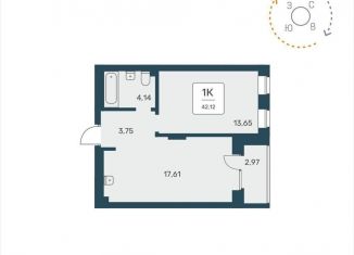 Продается 1-комнатная квартира, 42.1 м2, Новосибирск, метро Заельцовская, улица Авиастроителей, 3/1