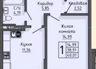 Продам однокомнатную квартиру, 40 м2, Старый Оскол, жилой комплекс Оскол Сити, с2