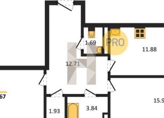 Продаю двухкомнатную квартиру, 65.7 м2, Воронежская область, улица Славы, 7