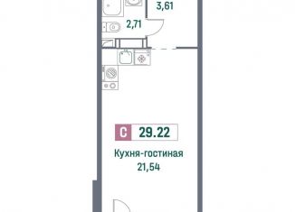 Продается квартира студия, 29.2 м2, Мурино, проспект Авиаторов Балтики, 23к3