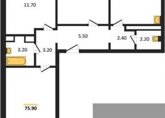 Продается 3-комнатная квартира, 75.9 м2, Воронежская область, улица Шидловского, 28