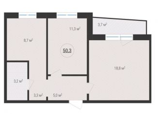 Однокомнатная квартира на продажу, 50.2 м2, Челябинск, Курчатовский район, улица Молодогвардейцев, 34