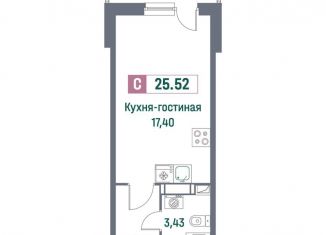 Продается квартира студия, 25.5 м2, Мурино, проспект Авиаторов Балтики, 23к3