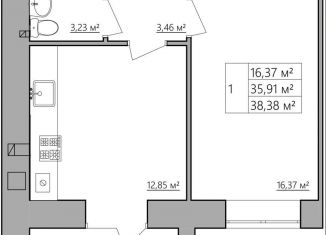 Продается однокомнатная квартира, 38.4 м2, Кострома, Центральный район