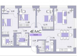 Продажа 4-комнатной квартиры, 104.9 м2, Республика Башкортостан