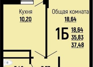 1-ком. квартира на продажу, 37.5 м2, Краснодар, Прикубанский округ, Заполярная улица, 39к7