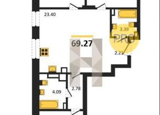 Продажа 3-ком. квартиры, 69.3 м2, Калининград, Московский район, Батальная улица, 65Б