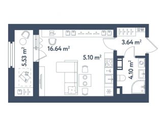 Квартира на продажу студия, 32.3 м2, Санкт-Петербург, Московский район