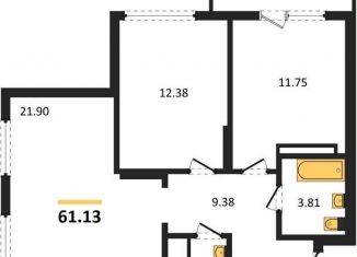 Продажа 2-ком. квартиры, 61.1 м2, Новосибирск, метро Берёзовая роща, улица Королёва, 19