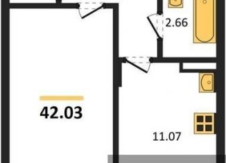 Однокомнатная квартира на продажу, 42 м2, Воронежская область