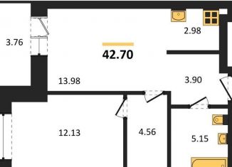 Продается 1-комнатная квартира, 42.7 м2, Новосибирск, метро Заельцовская