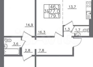 Продаю 3-комнатную квартиру, 81.3 м2, Иркутск, Октябрьский округ, территория Гусарская, 4