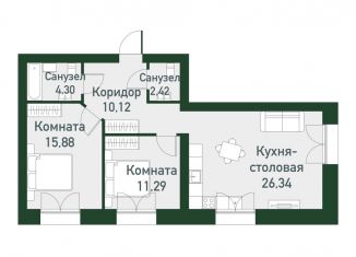 Продам двухкомнатную квартиру, 72.6 м2, Екатеринбург, метро Чкаловская