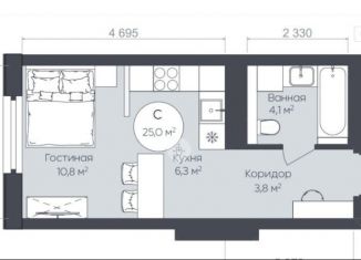 Продам квартиру студию, 25 м2, Уфа