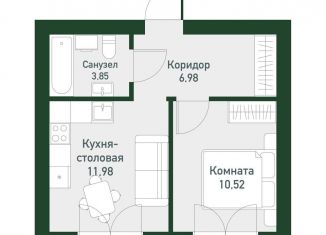 Продается однокомнатная квартира, 38.7 м2, Свердловская область