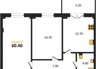 2-комнатная квартира на продажу, 60.4 м2, Воронежская область, Цимлянская улица, 10Г