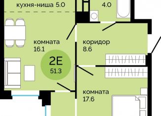 Продаю 2-комнатную квартиру, 51.3 м2, Пермский край, улица Яблочкова, 5к4