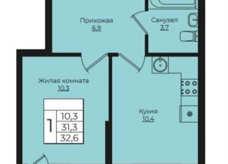 Продаю 1-ком. квартиру, 32.6 м2, Краснодар, жилой комплекс Европа Клубный Квартал 6, лит1