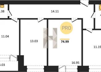 Продаю 3-ком. квартиру, 75 м2, Воронежская область, Кленовая улица, 3