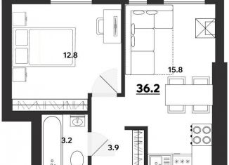 Продам 1-комнатную квартиру, 36.2 м2, Ульяновск, Заволжский район