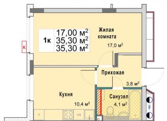 Продам 1-комнатную квартиру, 35.3 м2, Нижегородская область