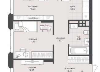 Продажа 2-ком. квартиры, 63.1 м2, Новосибирск, Кедровая улица, с45к1