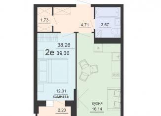 Продажа 2-комнатной квартиры, 39.4 м2, Воронеж