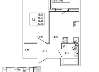 Продам 1-ком. квартиру, 35.7 м2, Санкт-Петербург, Плесецкая улица, 28к1