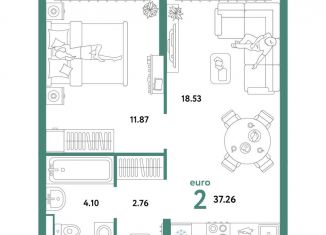 Продаю 2-ком. квартиру, 37.3 м2, Тюмень