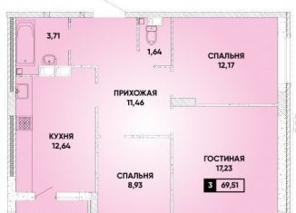 Продам 3-комнатную квартиру, 70 м2, Краснодар, улица Григория Булгакова, 7, Прикубанский округ