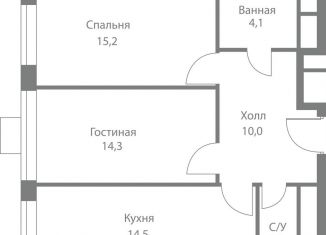 2-ком. квартира на продажу, 60.6 м2, Москва, станция Немчиновка