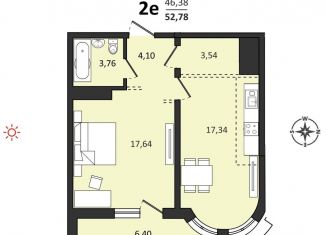 Продажа 2-ком. квартиры, 52.8 м2, Хабаровск, Быстринская улица, 2