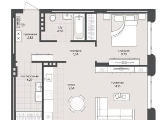 Продается однокомнатная квартира, 55.5 м2, Новосибирск, метро Заельцовская, Кедровая улица, с45к1