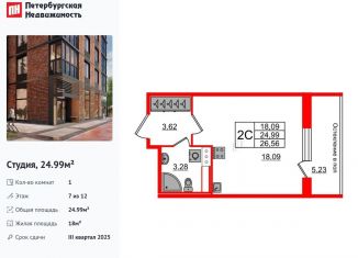 Продам квартиру студию, 25 м2, Санкт-Петербург, метро Ленинский проспект